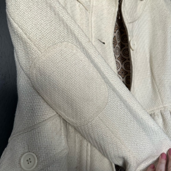 Vintage Billabong Cream Wool Coat - Size Medium - Picture 6 of 10